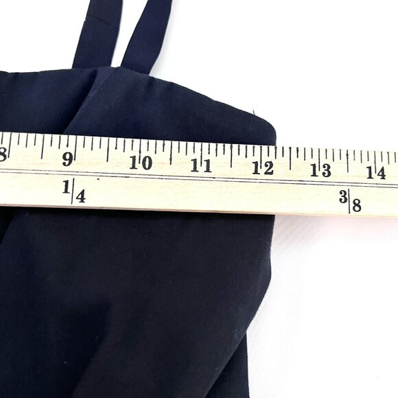 Alice + Olivia size 0 Dress Fit Flare Tiers Layers Dark Blue Strap Sleeves - Picture 7 of 10